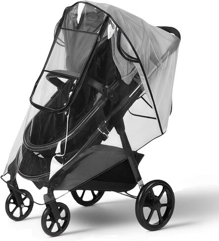 Stroller rain Cover, Baby Stroller rain Cover Universal Stroller Weather Shields, Travel Weather Shield Windproof and Waterproof with Waterproof Zip, Good air Circulation, Food-Grade EVA Material in Saudi Arabia