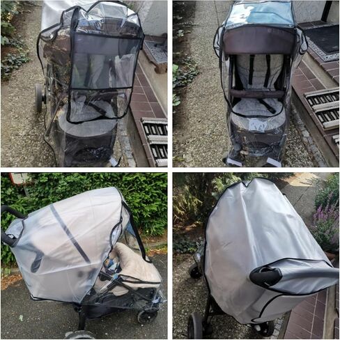 Stroller rain Cover, Baby Stroller rain Cover Universal Stroller Weather Shields, Travel Weather Shield Windproof and Waterproof with Waterproof Zip, Good air Circulation, Food-Grade EVA Material in Saudi Arabia