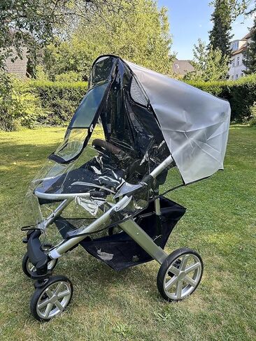 Stroller rain Cover, Baby Stroller rain Cover Universal Stroller Weather Shields, Travel Weather Shield Windproof and Waterproof with Waterproof Zip, Good air Circulation, Food-Grade EVA Material in Saudi Arabia