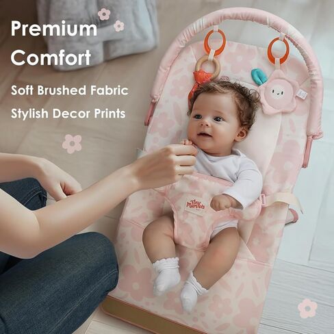 كرسي هزاز للأطفال من تايني مارفلز، مقعد هزاز للأطفال مزود بحزام ثلاثي النقاط للأطفال حديثي الولادة، كرسي هزاز للأطفال in Kuwait