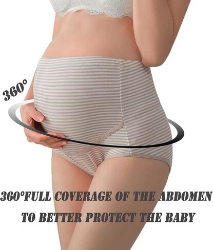 Maternity Cotton Underwear High Waist Adjustable Pregnancy Seamless Soft Hipster Panties Over Bump 4-Pack in Saudi Arabia