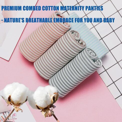 Maternity Cotton Underwear High Waist Adjustable Pregnancy Seamless Soft Hipster Panties Over Bump 4-Pack in Saudi Arabia