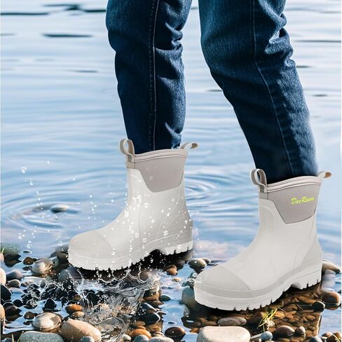 DaeRainy Women's Ankle Rain Boots Waterproof Garden Shoes – Short Neoprene Rubber Booties for Wet Weather & Outdoor Use in Saudi Arabia