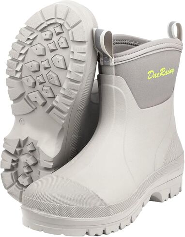 DaeRainy Women's Ankle Rain Boots Waterproof Garden Shoes – Short Neoprene Rubber Booties for Wet Weather & Outdoor Use in Saudi Arabia