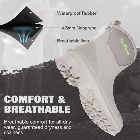 DaeRainy Women's Ankle Rain Boots Waterproof Garden Shoes – Short Neoprene Rubber Booties for Wet Weather & Outdoor Use in Saudi Arabia