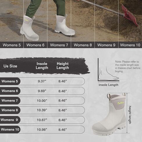 DaeRainy Women's Ankle Rain Boots Waterproof Garden Shoes – Short Neoprene Rubber Booties for Wet Weather & Outdoor Use in Saudi Arabia