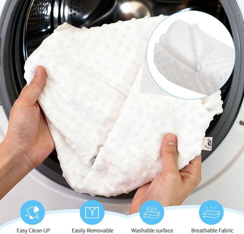 Reflux Pillow for Baby, Baby Feeding Pillow, Nursing Pillow for Newborn, Tummy Time Pillow, Newborn Pillow, Premium Foam with Double-Sided Removable Cover 17.72" × 17.32" × 3.15"(Light Blue) in Saudi Arabia