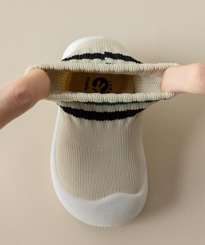 Baby Sock Shoes Toddler Walking Slippers Non-Slip Breathable Stripes Shoes with Soft Rubber Sole for Infant Boys Girls Slip On Sneakers in Saudi Arabia