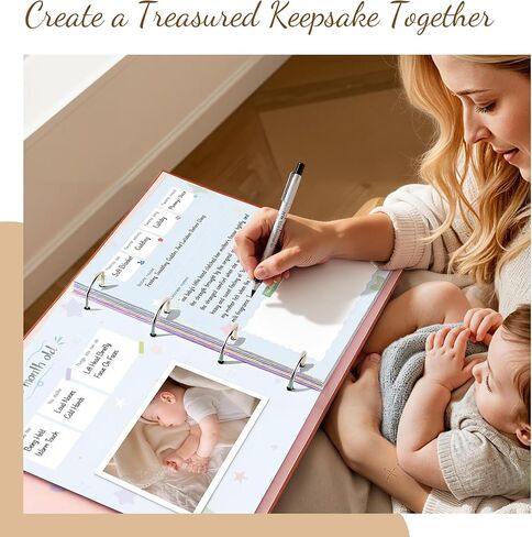 Baby Memory Book – Baby Book Keepsake Pregnancy Journal, Gender Neutral Photo Album and Milestone Scrapbook for Boy or Girl to Record Memories from Pregnancy to Age 5,newborn books in Saudi Arabia