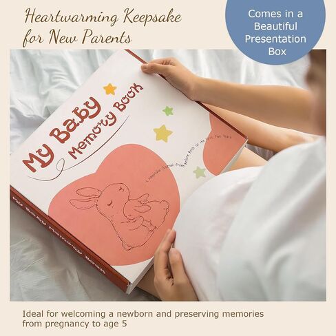 Baby Memory Book – Baby Book Keepsake Pregnancy Journal, Gender Neutral Photo Album and Milestone Scrapbook for Boy or Girl to Record Memories from Pregnancy to Age 5,newborn books in Saudi Arabia