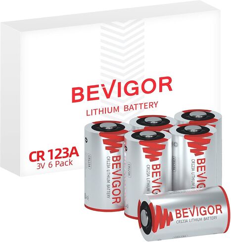 BEVIGOR CR123A 3V Lithium Battery 16 Pack, 1500mAh CR123A Battery, 123A Lithium Batteries for Home Security Senso, Motion Door Lock, High Intensity Flashlights, Non-Rechargeable in Saudi Arabia