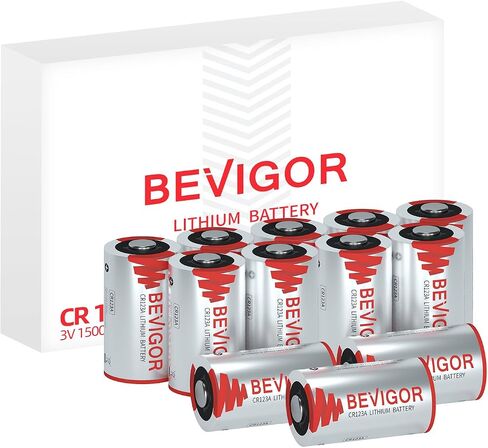 BEVIGOR CR123A 3V Lithium Battery 16 Pack, 1500mAh CR123A Battery, 123A Lithium Batteries for Home Security Senso, Motion Door Lock, High Intensity Flashlights, Non-Rechargeable in Saudi Arabia