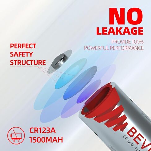 BEVIGOR CR123A 3V Lithium Battery 16 Pack, 1500mAh CR123A Battery, 123A Lithium Batteries for Home Security Senso, Motion Door Lock, High Intensity Flashlights, Non-Rechargeable in Saudi Arabia