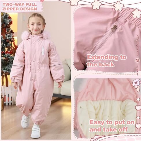 UVIPC طفل سنوسويت 2T 3T 4T 5T الاطفال طفل الفتيان الفتيات الثلوج الدعاوى الشتاء الملابس فو الفراء مقنعين بذلة معطف في الهواء الطلق in Kuwait