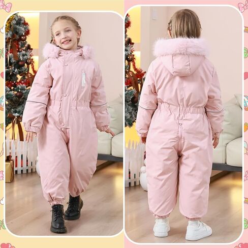 UVIPC طفل سنوسويت 2T 3T 4T 5T الاطفال طفل الفتيان الفتيات الثلوج الدعاوى الشتاء الملابس فو الفراء مقنعين بذلة معطف في الهواء الطلق in Kuwait