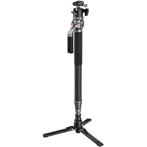 SmallRig 166.5 سم / 65.6 بوصة مونوبود من ألياف الكربون للكاميرا، حامل أحادي للكاميرا مدمج مع تعديل الارتفاع بلمسة واحدة، الحد الأقصى لرأس كرة تحميل 5 كجم، حجم تخزين 68 سم / 26.8 بوصة، يزن 1.72 كجم / 3.8 رطل in Kuwait