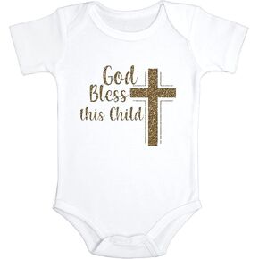 God Bless this Child Baby Christening Bodysuit | Baby Baptism Outfit | Baptism Gift in Kuwait