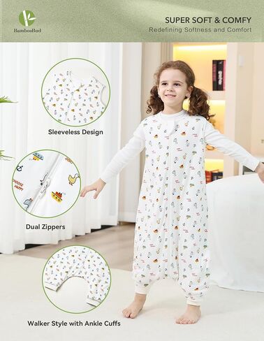 Baby Sleeping Bag Walker Sleep Sack with Feet 1.0 TOG Wearable Blanket Sleeveless Toddlers Winter 6Months-4T in Saudi Arabia