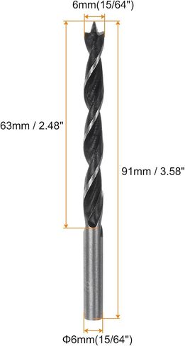 HARFINGTON Brad Point Drill Bits 13mm(33/64") Dia Straight Round Shank Drill Metric Brad Point 1.26" Drilling Depth Spiral Twist Drill Bits for Carpenter Woodworking Plastic Rubber in Saudi Arabia