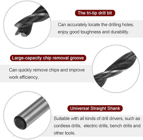 HARFINGTON Brad Point Drill Bits 13mm(33/64") Dia Straight Round Shank Drill Metric Brad Point 1.26" Drilling Depth Spiral Twist Drill Bits for Carpenter Woodworking Plastic Rubber in Saudi Arabia