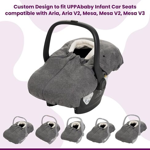 Buntting Bag Compatible with UPPAbaby Aria, Aria V2, Mesa, Mesa V2, Mesa V3 Infant Car Seats, Warm and Ultra-Plush Waterproof car seat Cover, Footmuff, Winter Cover Universal. nfant Car Seats in Saudi Arabia