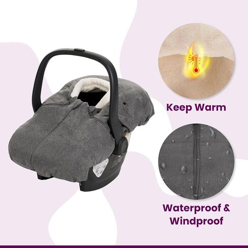 Buntting Bag Compatible with UPPAbaby Aria, Aria V2, Mesa, Mesa V2, Mesa V3 Infant Car Seats, Warm and Ultra-Plush Waterproof car seat Cover, Footmuff, Winter Cover Universal. nfant Car Seats in Saudi Arabia