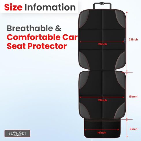 2 Pack Car Seat Protector for Child Car Seat/Pets,Waterproof Non-Slip 600D Polyester Seat Protector Under Baby Seat, Car Seat Cover with Storage Pockets–Durable Easy to Clean-Universal Size in Saudi Arabia