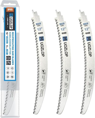 12 inch Wood Pruning Saw Blades, 3 Pcs Japanese Teeth Reciprocating Saw Blade 5TPI for Tree Trimming, Wood Cutting with Storage Box in Saudi Arabia