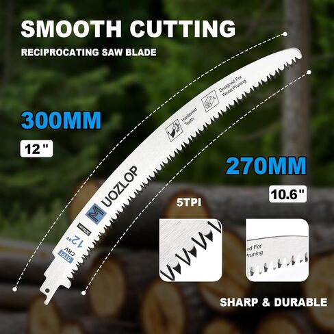 12 inch Wood Pruning Saw Blades, 3 Pcs Japanese Teeth Reciprocating Saw Blade 5TPI for Tree Trimming, Wood Cutting with Storage Box in Saudi Arabia