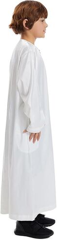 Arabic Clothing Boys Muslim Robes Middle Traditional Wear Long Embroidered Robe Thobe Jellabiya Outfit Youth in Saudi Arabia