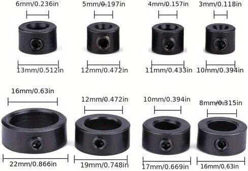 8PCS Depth Stop Ring Locator, Positioning Screw, Woodworking Tool,Garden Clearance-Patio-Deals,Drill-car-Accessories in Saudi Arabia