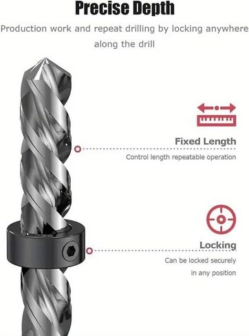 8PCS Depth Stop Ring Locator, Positioning Screw, Woodworking Tool,Garden Clearance-Patio-Deals,Drill-car-Accessories in Saudi Arabia