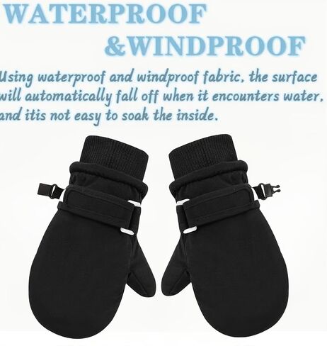 Waterproof Winter Mittens for Toddlers Baby Girls & Boys - Thermal Insulated Snow Gloves for Warm Fleece Lined in Saudi Arabia