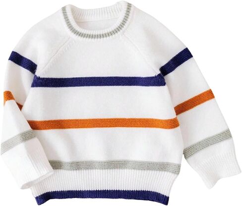 SOLY HUX Toddler Boy's Striped Sweaters Long Sleeve Crewneck Knit Pullover Tops Sweater Fall Clothes in Saudi Arabia