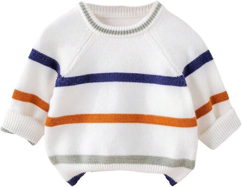 SOLY HUX Toddler Boy's Striped Sweaters Long Sleeve Crewneck Knit Pullover Tops Sweater Fall Clothes in Saudi Arabia