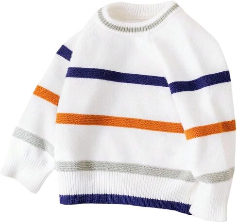 SOLY HUX Toddler Boy's Striped Sweaters Long Sleeve Crewneck Knit Pullover Tops Sweater Fall Clothes in Saudi Arabia