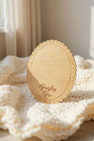 Personalized Engraved Scallop Edge Baby Name Sign, Birth Announcement Plaque, Baby Shower - Newborn Keepsake (All 3 Signs Bundle) in Saudi Arabia