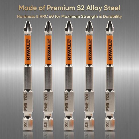 5-Pack PH2 Magnetic Phillips Bits, 2-3/4 Inches Impact Driver Bit Set, S2 Alloy Steel, Anti-Slip Precision Tip, Quick Change 1/4" Hex Shank for Power Drill & Impact Driver in Kuwait