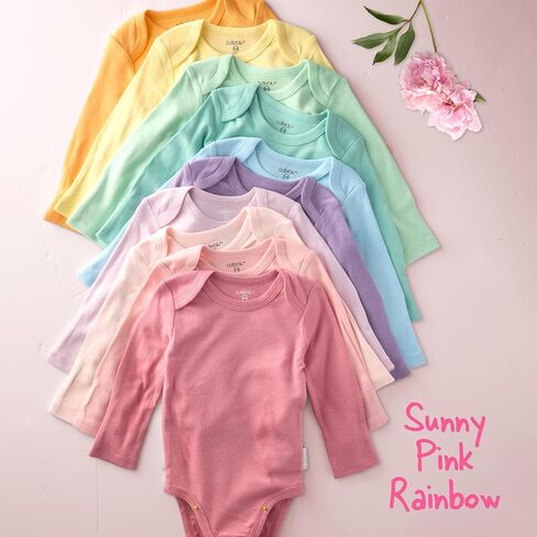 unisex-baby Blake 10-pack Long Sleeve Bodysuits​ 100% Organic Cotton Baby Boy & Girls in Kuwait