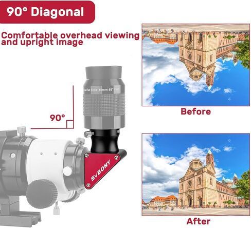 SVBONY SV188P Dielectric Mirror Star Diagonal and Universal Dovetail Base for Optical Telescope in Saudi Arabia