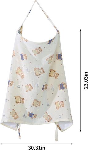 Muslin Nursing Cover for Breastfeeding, Breathable 100% Cotton Breastfeeding Cover with Arch Neckline for Women in Saudi Arabia
