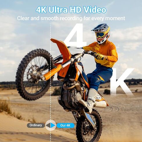 كاميرا رقمية 4K للتصوير الفوتوغرافي والمدونات، كاميرا فيديو مدمجة بدقة 64 ميجابكسل مع عدسة مزدوجة، مقاومة للاهتزاز، تكبير 16X، فلاش، بطاقة SD سعة 32 جيجابايت وبطاريتين، للمراهقين والمبتدئين (أسود) in Kuwait