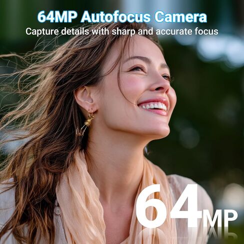 كاميرا رقمية 4K للتصوير الفوتوغرافي والمدونات، كاميرا فيديو مدمجة بدقة 64 ميجابكسل مع عدسة مزدوجة، مقاومة للاهتزاز، تكبير 16X، فلاش، بطاقة SD سعة 32 جيجابايت وبطاريتين، للمراهقين والمبتدئين (أسود) in Kuwait