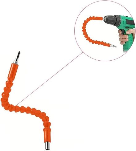 1PC Electric Drill Universal Joint – 300MM Orange Flexible Shaft for Hand Drill & Electric Screwdriver, Multi-Function Drill Extension Bracket with 360° Non-Dead-Angle Bending for Tight Spaces in Saudi Arabia