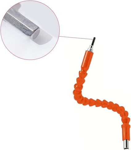 1PC Electric Drill Universal Joint – 300MM Orange Flexible Shaft for Hand Drill & Electric Screwdriver, Multi-Function Drill Extension Bracket with 360° Non-Dead-Angle Bending for Tight Spaces in Saudi Arabia
