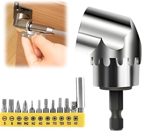105 Degree Right Angle Drill Adapter, 2026 New Right Angle Head Drill Driver Extension Bit Power Screwdriver Socket Adapter, Corner Tool Screw Hub with Multi-function Bend Screwdriver Bit (Short) in Saudi Arabia