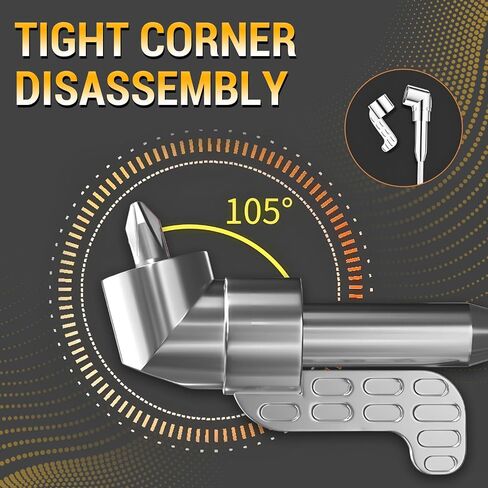 105 Degree Right Angle Drill Adapter, 2026 New Right Angle Head Drill Driver Extension Bit Power Screwdriver Socket Adapter, Corner Tool Screw Hub with Multi-function Bend Screwdriver Bit (Short) in Saudi Arabia