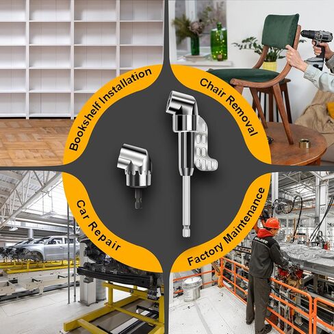 105 Degree Right Angle Drill Adapter, 2026 New Right Angle Head Drill Driver Extension Bit Power Screwdriver Socket Adapter, Corner Tool Screw Hub with Multi-function Bend Screwdriver Bit (Short) in Saudi Arabia