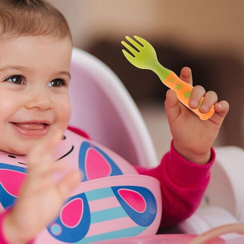 MERRYHAPY 2 Sets Training Utensils with Fork and Spoon Lightweight Silverware for Self-feeding Hold Design with Portable Storage Box for Independent Eating and Travel in Saudi Arabia