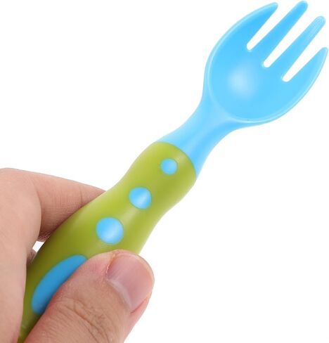 MERRYHAPY 2 Sets Training Utensils with Fork and Spoon Lightweight Silverware for Self-feeding Hold Design with Portable Storage Box for Independent Eating and Travel in Saudi Arabia